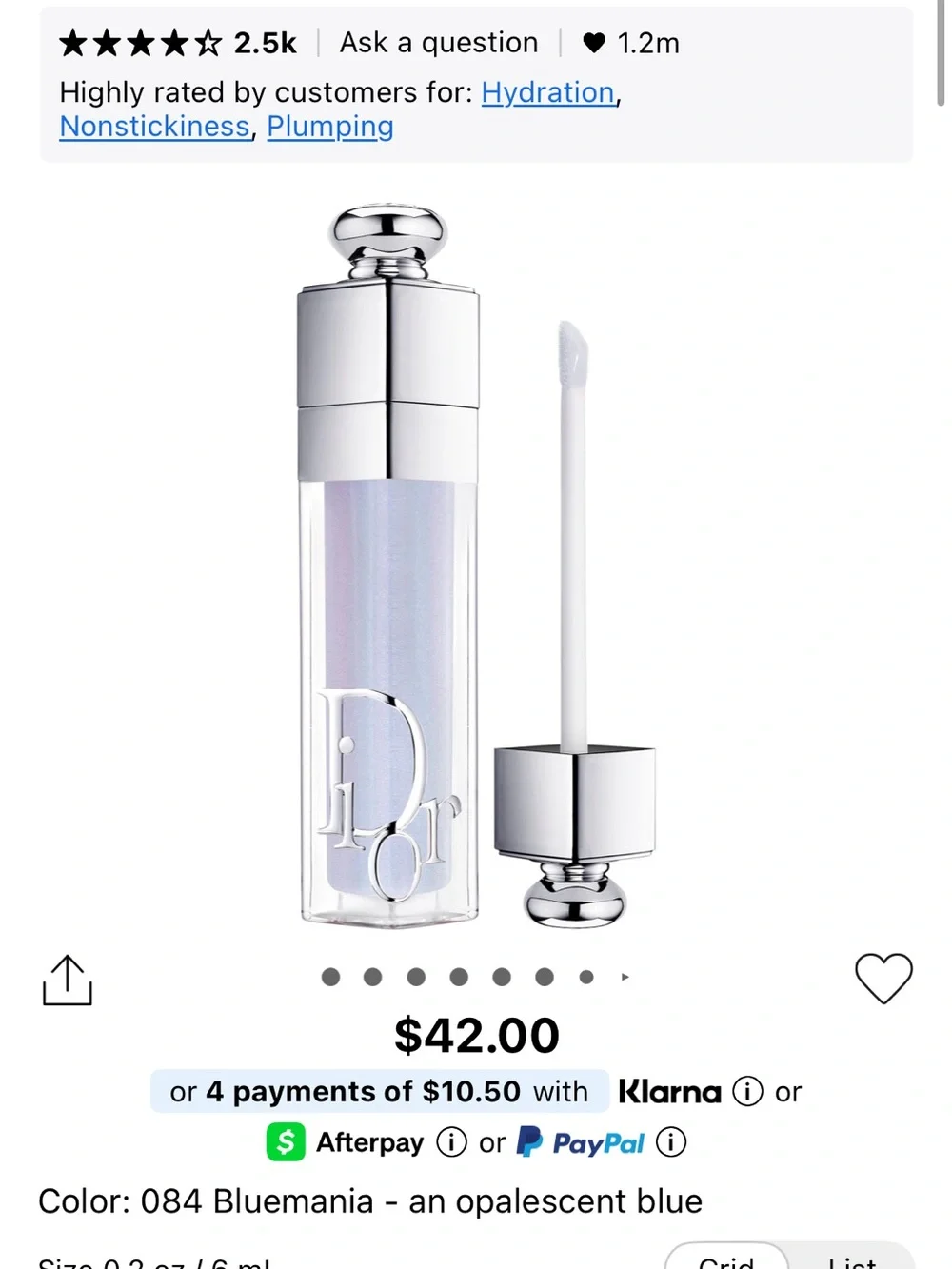 Dior Lip Glow Oil Gloss - Opalescent Bluemania